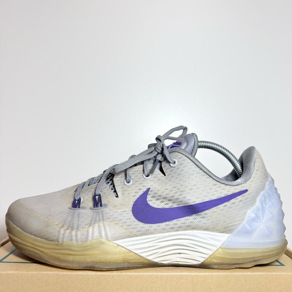 Nike Mens 10.5 Zoom Kobe Venomenon 5 Wolf Grey Purple Basketball Shoes Sneakers